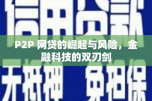 汉南P2P 网贷的崛起与风险，金融科技的双刃剑
