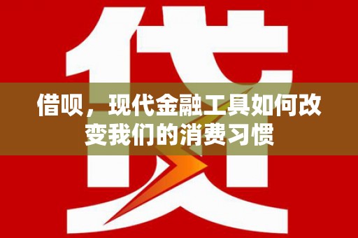 汉南借呗，现代金融工具如何改变我们的消费习惯