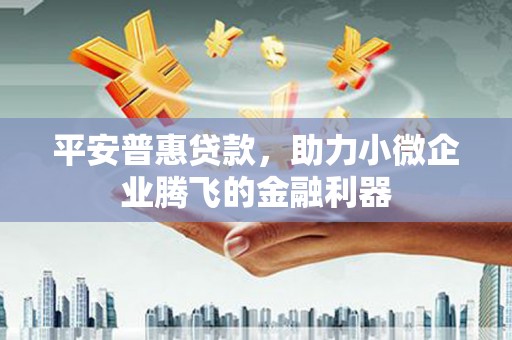 汉南平安普惠贷款，助力小微企业腾飞的金融利器