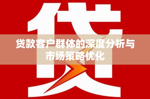 汉南贷款客户群体的深度分析与市场策略优化