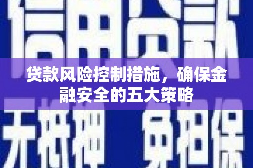 汉南贷款风险控制措施，确保金融安全的五大策略