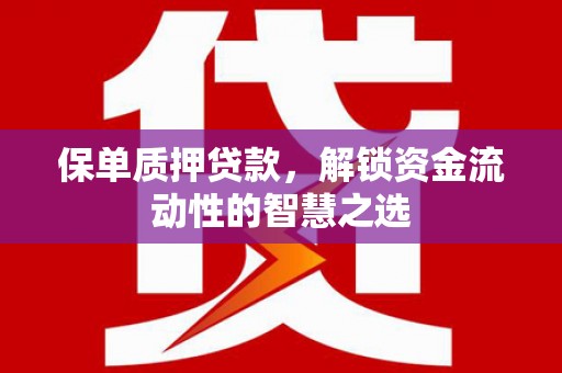汉南保单质押贷款，解锁资金流动性的智慧之选