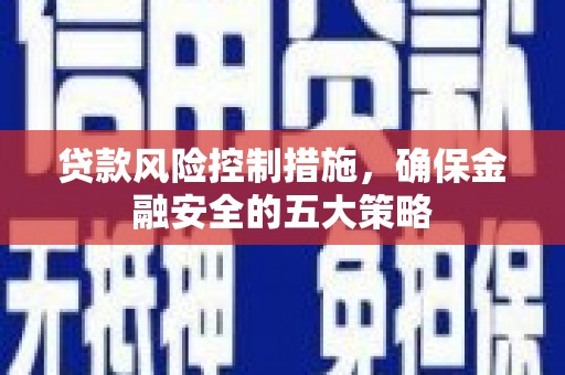 汉南贷款风险控制措施，确保金融安全的五大策略