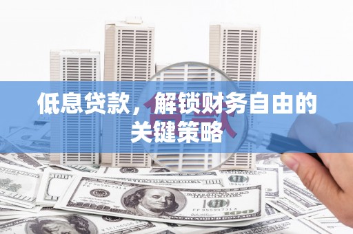 汉南低息贷款，解锁财务自由的关键策略