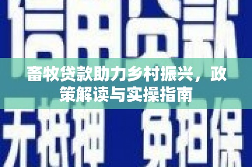 汉南畜牧贷款助力乡村振兴，政策解读与实操指南