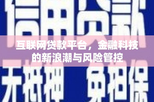 汉南互联网贷款平台，金融科技的新浪潮与风险管控